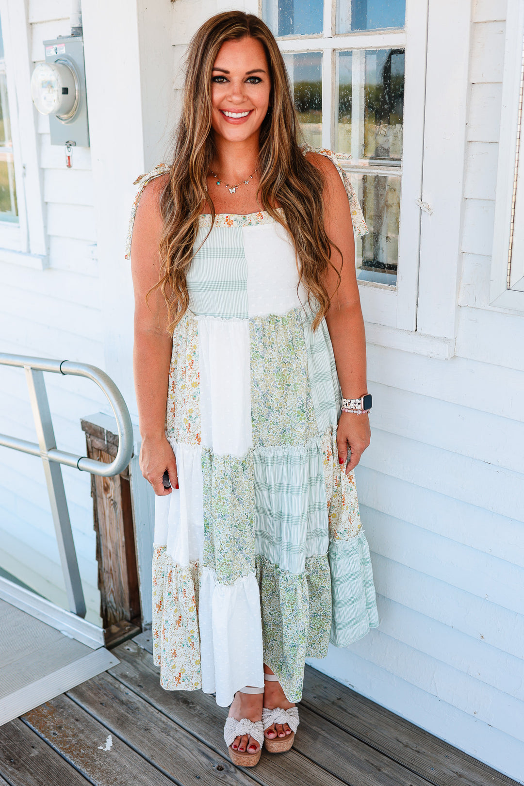Presley Patchwork Tiered Maxi Dress