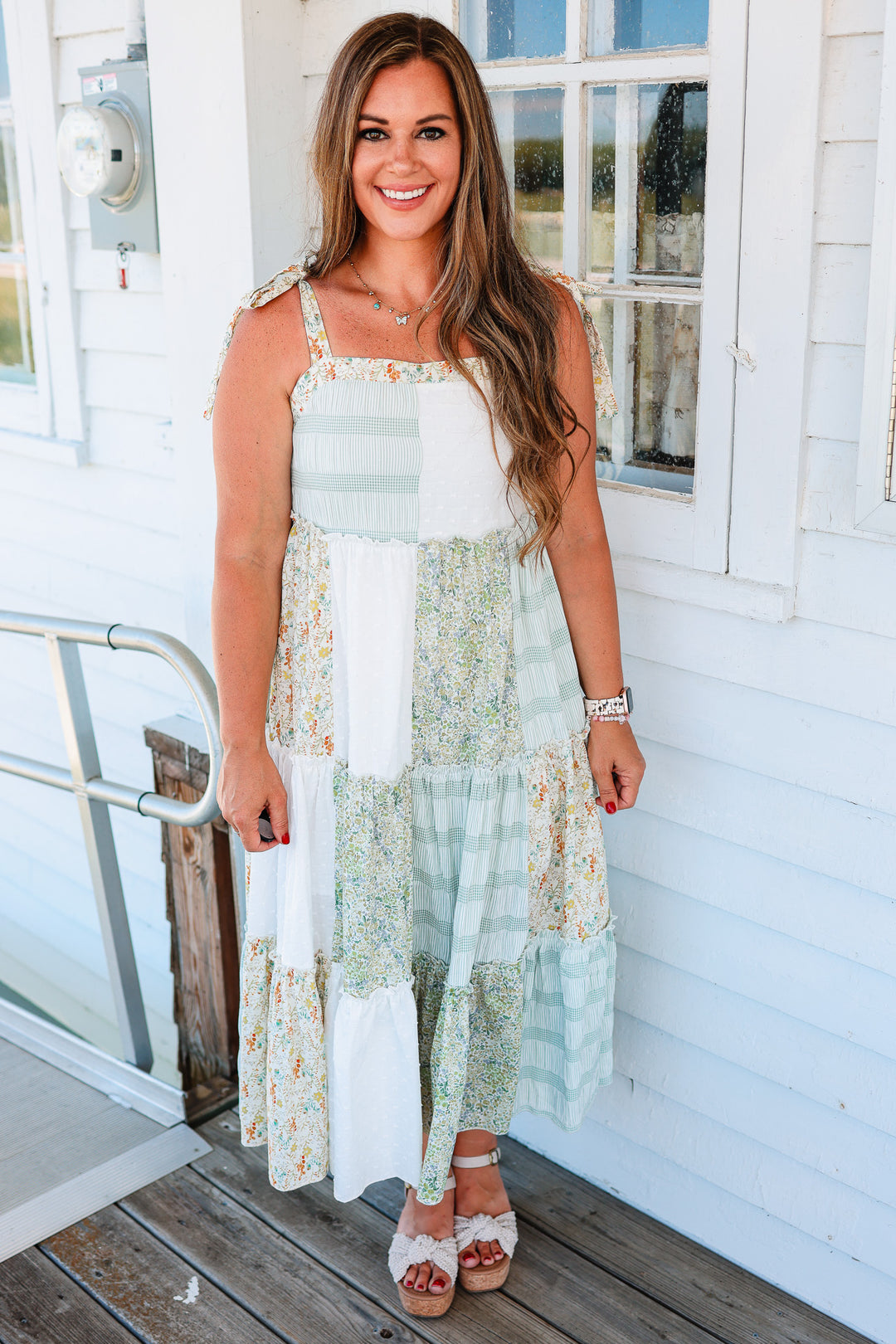 Presley Patchwork Tiered Maxi Dress