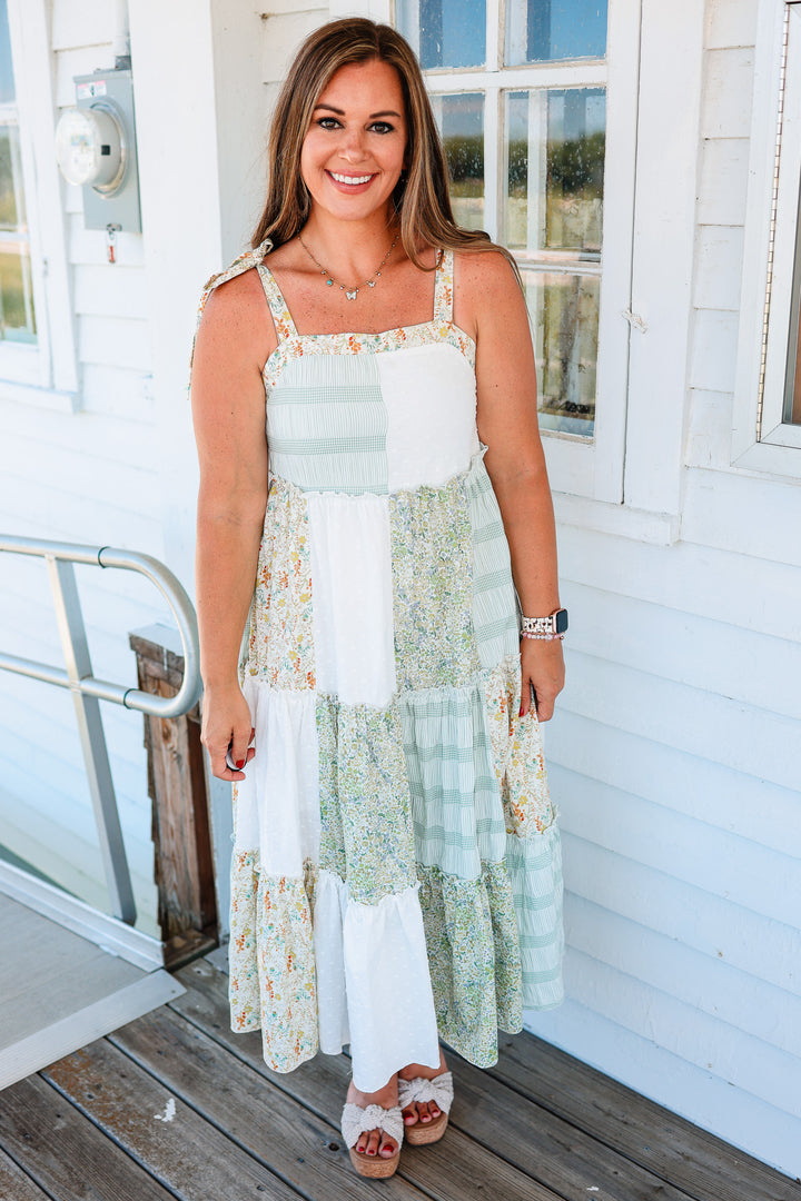 Presley Patchwork Tiered Maxi Dress