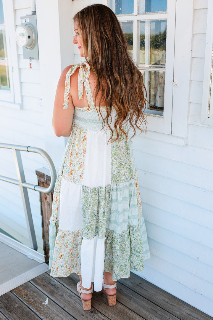 Presley Patchwork Tiered Maxi Dress