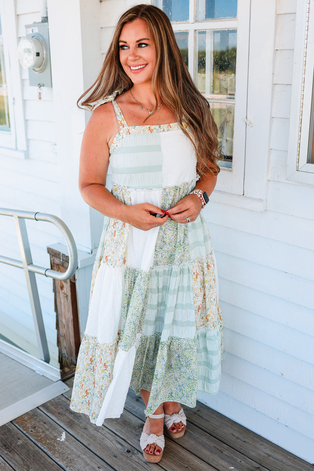 Presley Patchwork Tiered Maxi Dress