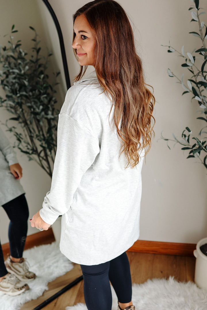 Jersey Lounge Sweatshirt Dress - Heather Grey