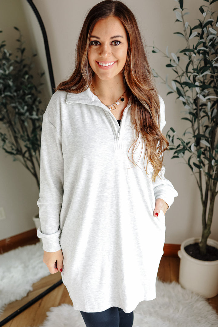 Jersey Lounge Sweatshirt Dress - Heather Grey