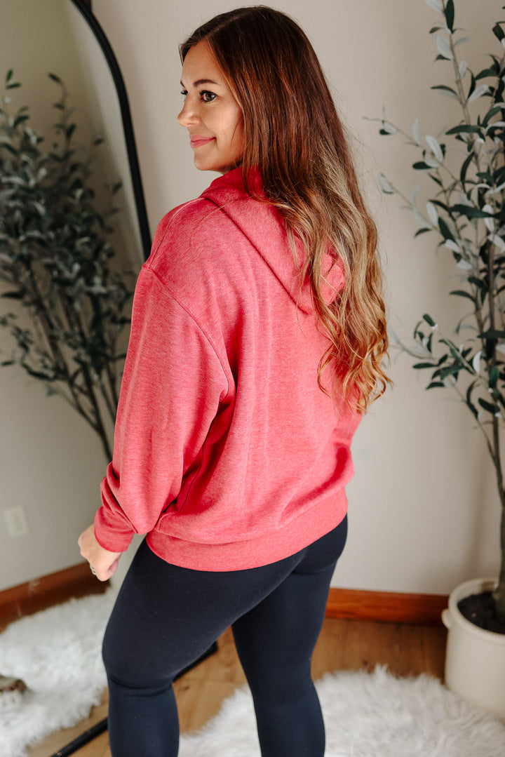 Estella Burnout Hoodie - Garnet Red