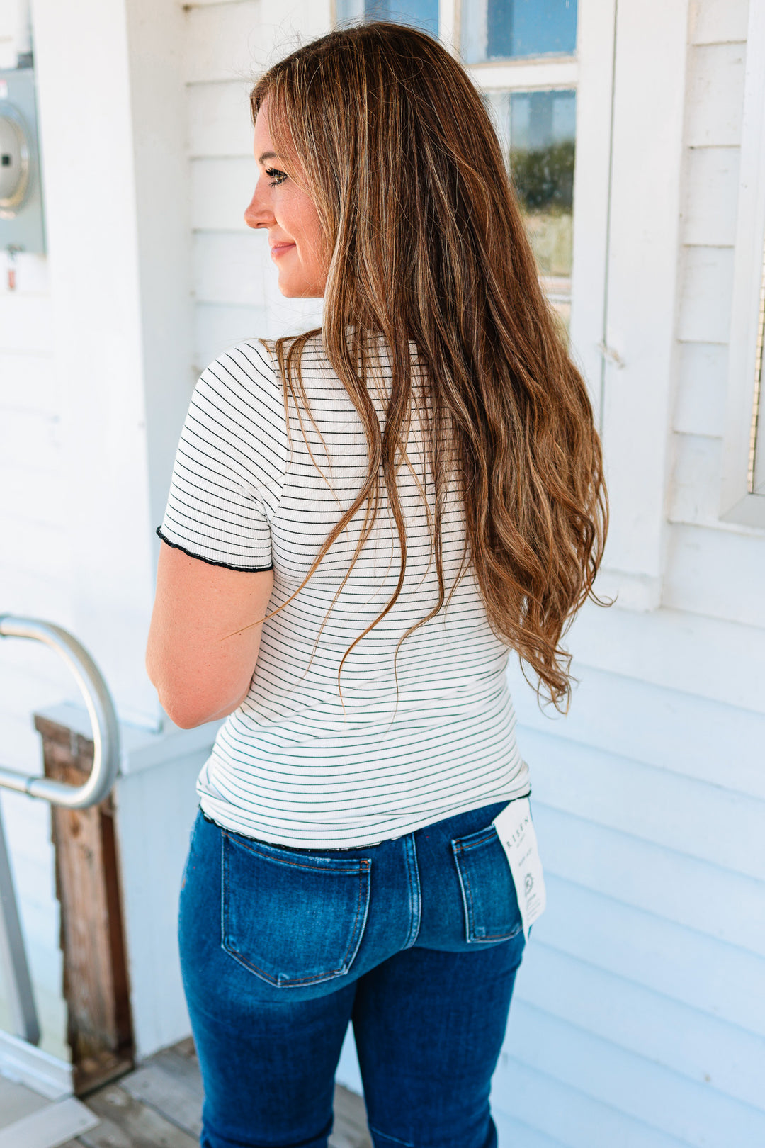 Addie Beaded Cherry Ribbed Tee