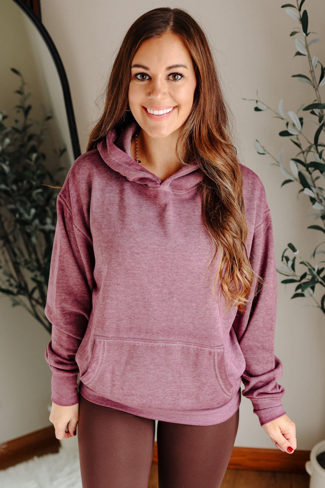 Estella Burnout Hoodie - Dark Plum