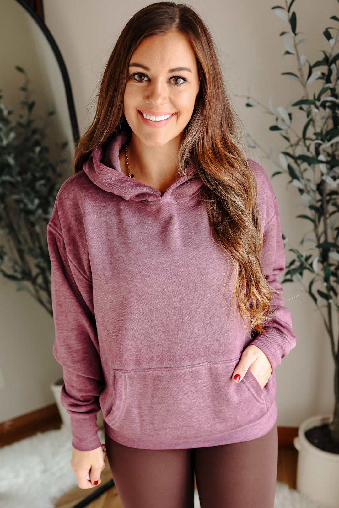 Estella Burnout Hoodie - Dark Plum