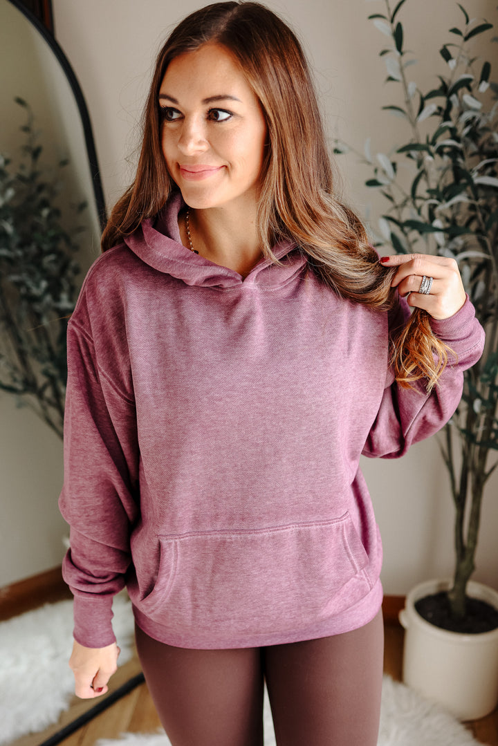 Estella Burnout Hoodie - Dark Plum