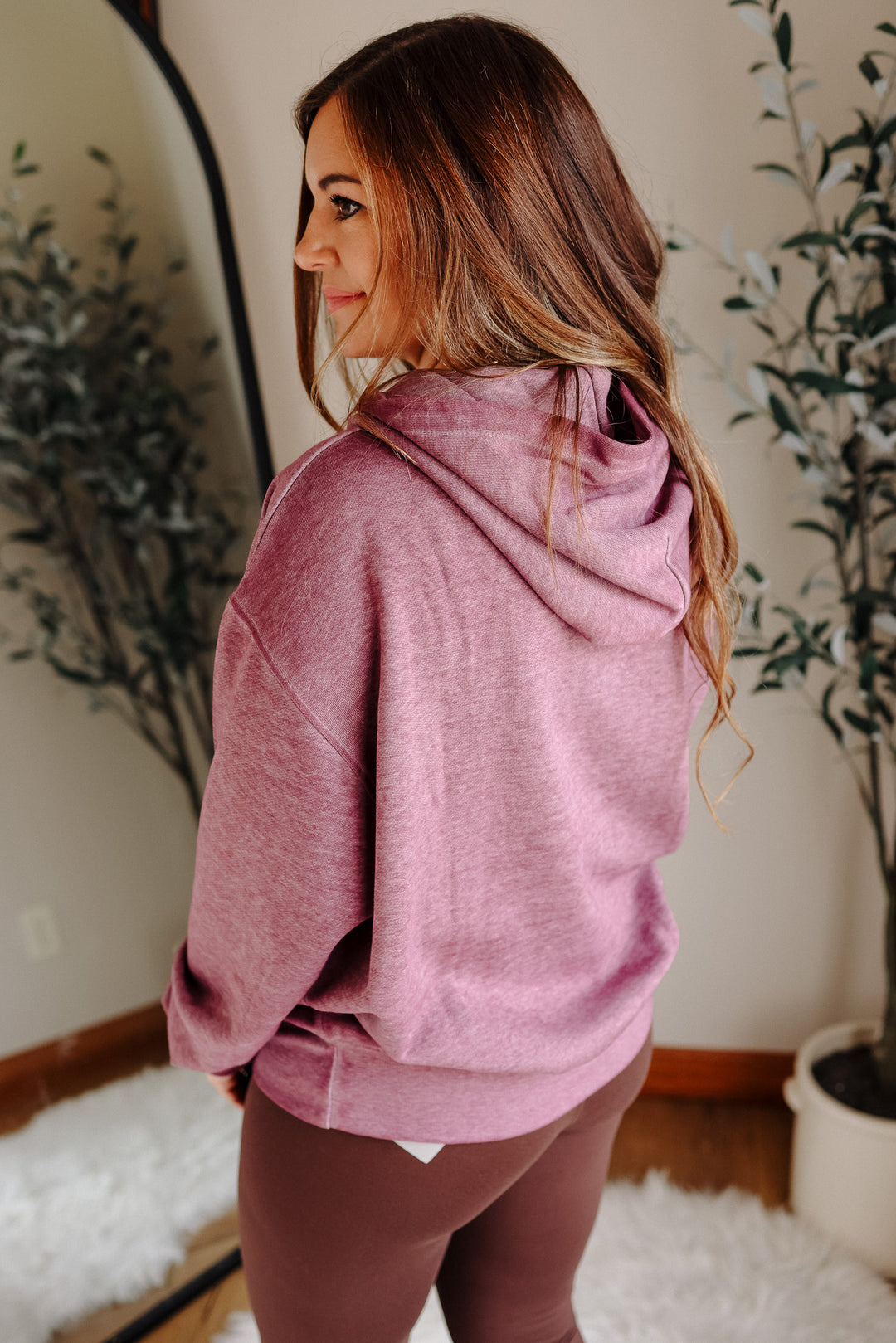 Estella Burnout Hoodie - Dark Plum