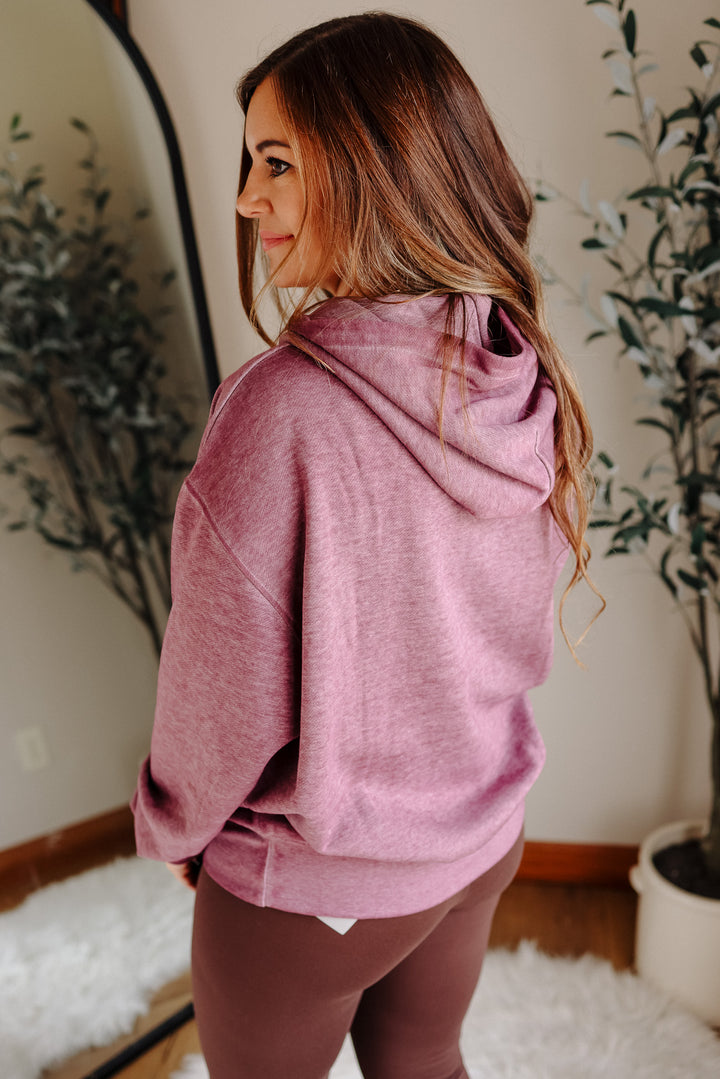 Estella Burnout Hoodie - Dark Plum