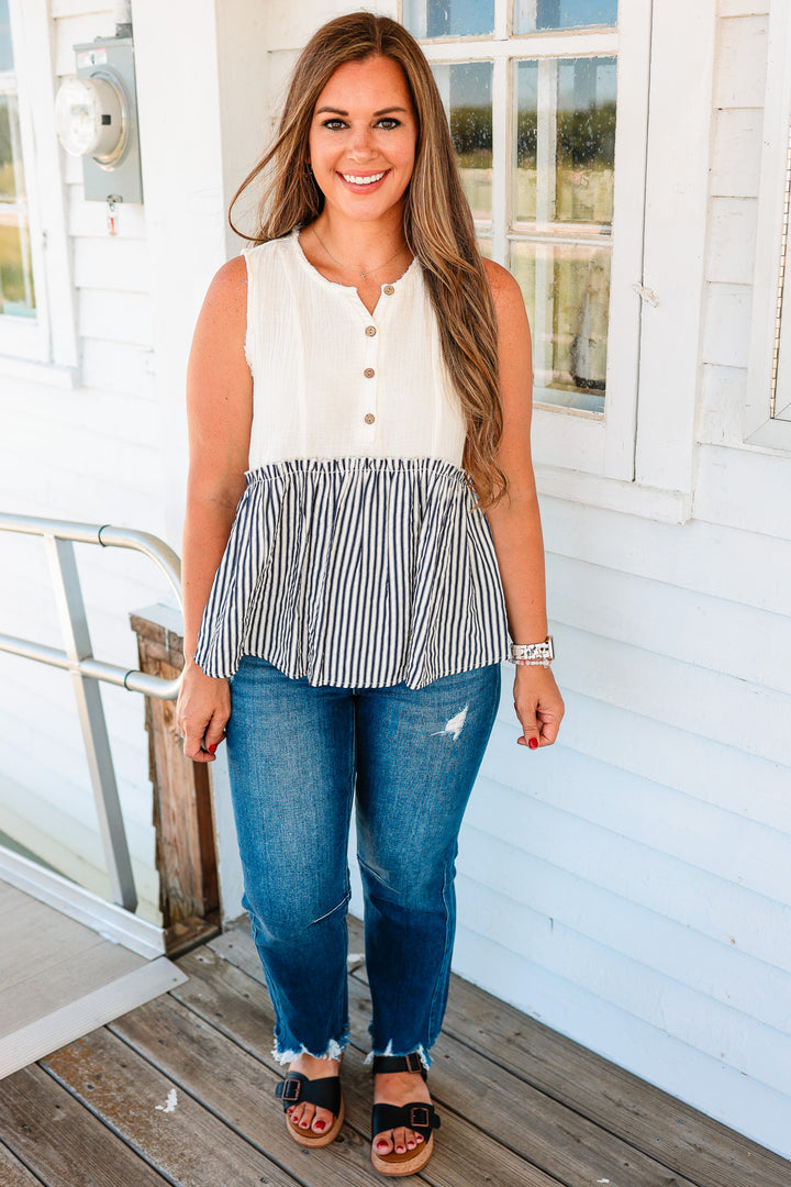 Stella Striped Tiered Sleeveless Top