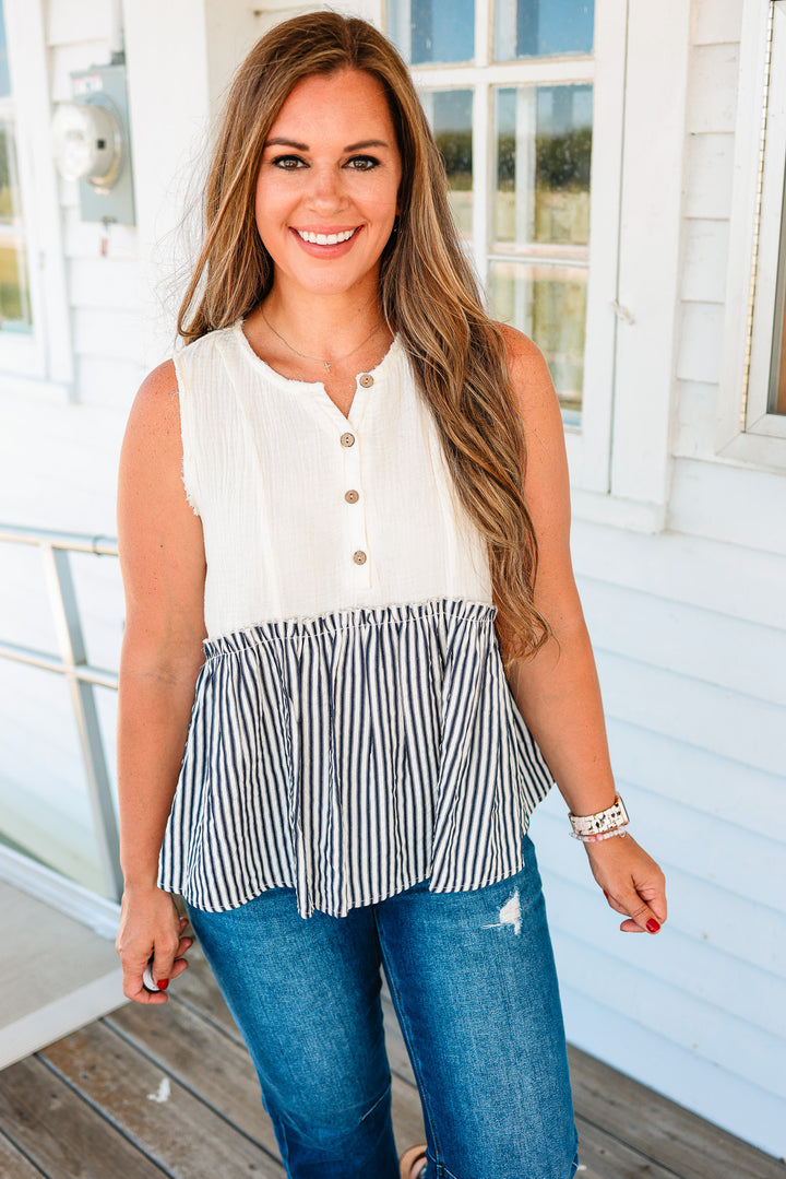 Stella Striped Tiered Sleeveless Top