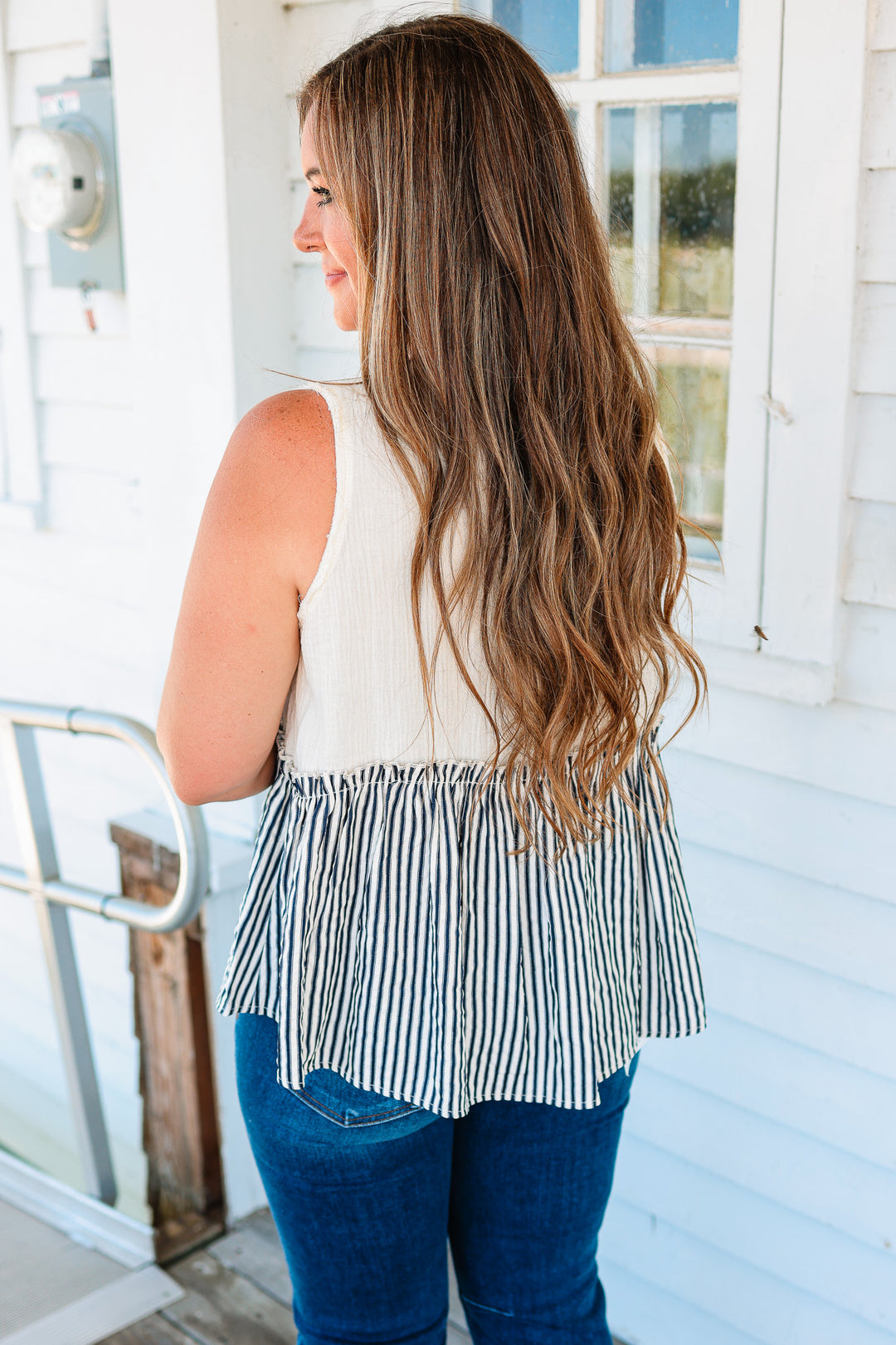 Stella Striped Tiered Sleeveless Top
