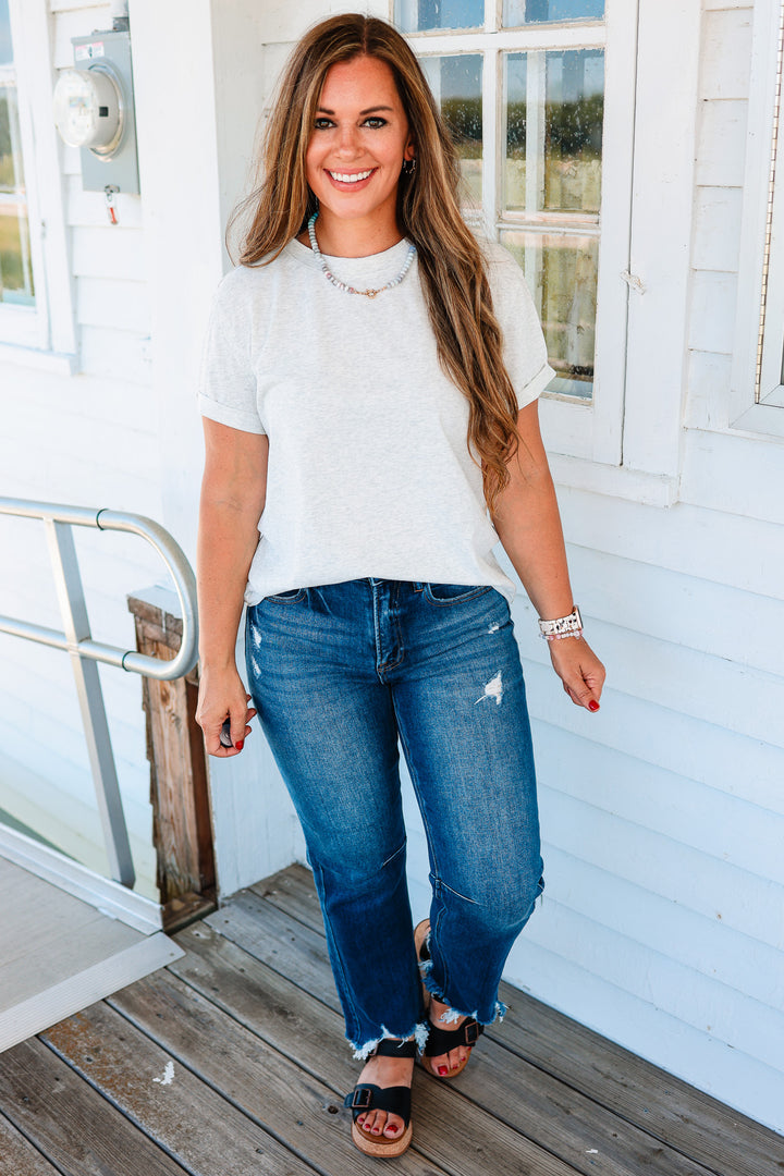 Mali Short Sleeve Tee -  Light Heather Gray