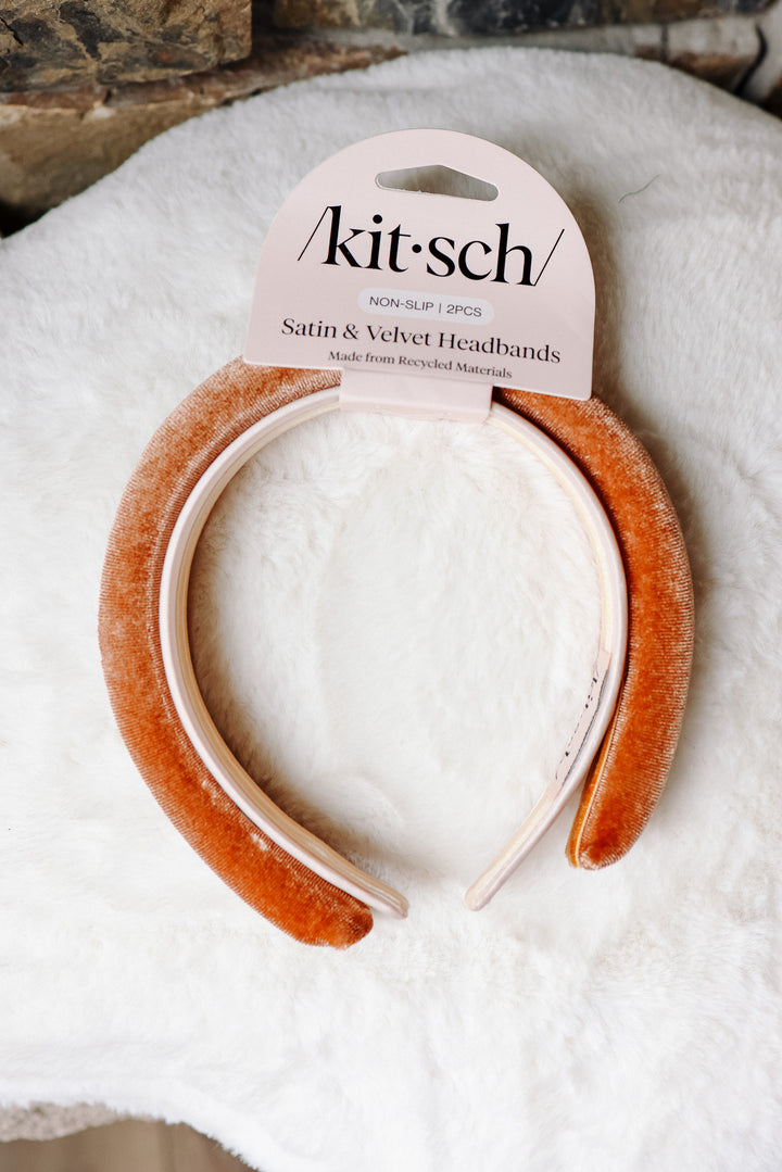 Cream & Camel Satin & Velvet Headbands