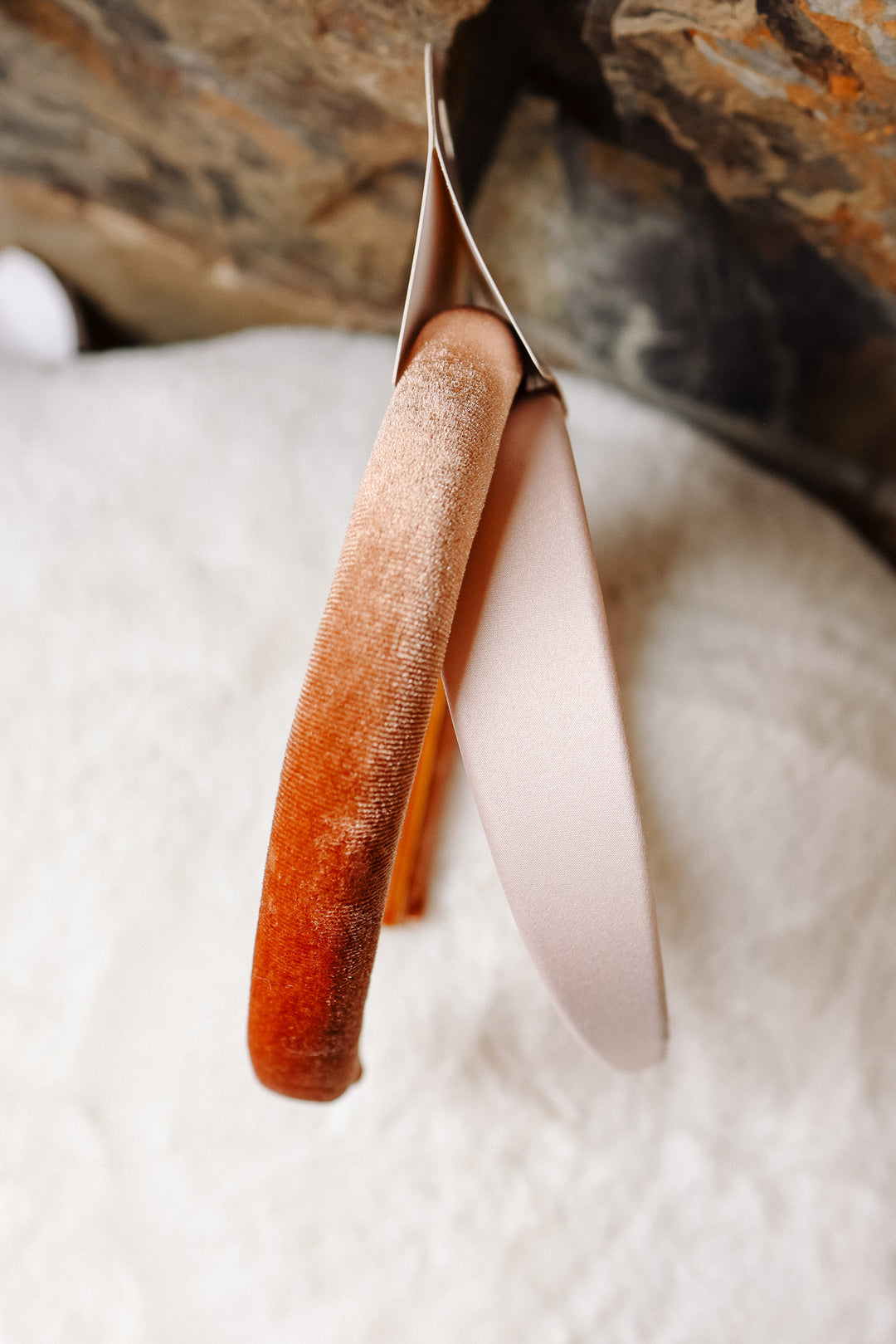 Cream & Camel Satin & Velvet Headbands