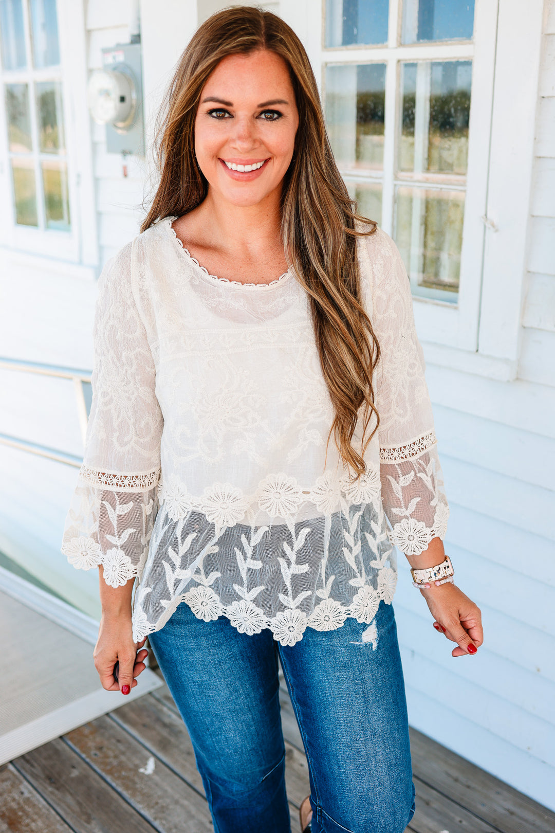 Boho Bell Sleeve Peplum Crochet Top