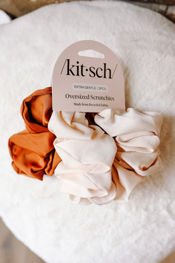 Cream & Camel Oversized Scrunchies