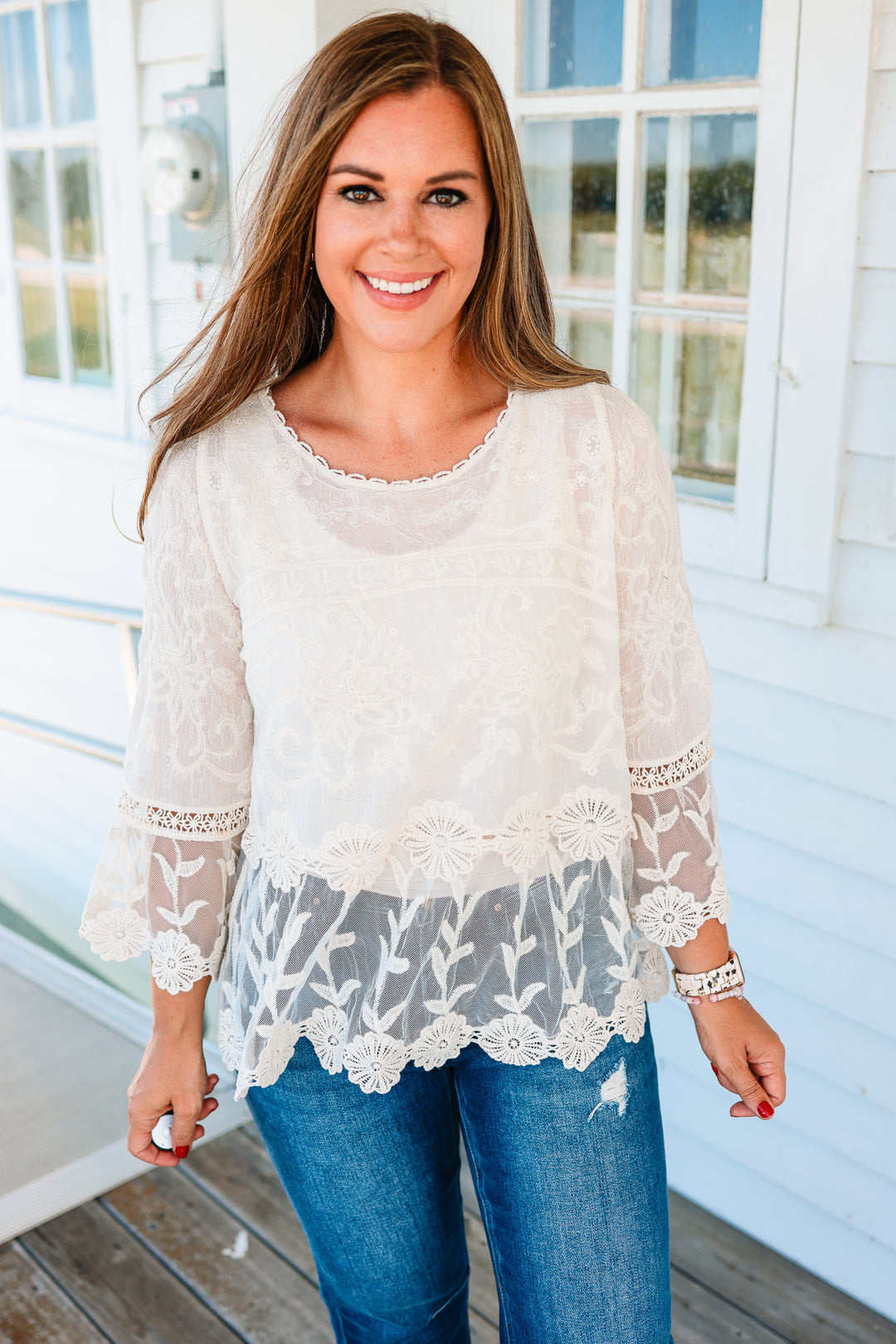 Boho Bell Sleeve Peplum Crochet Top