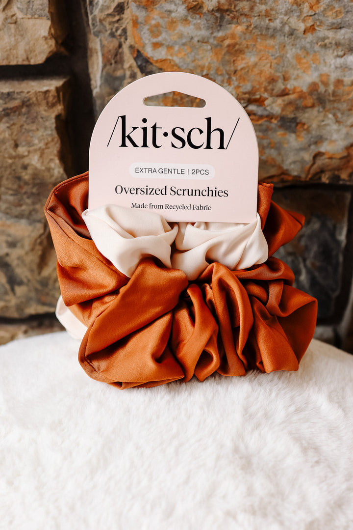 Cream & Camel Oversized Scrunchies