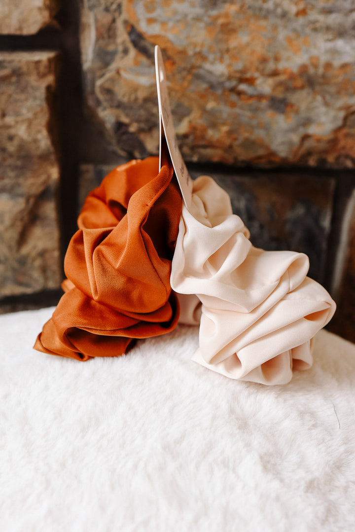 Cream & Camel Oversized Scrunchies