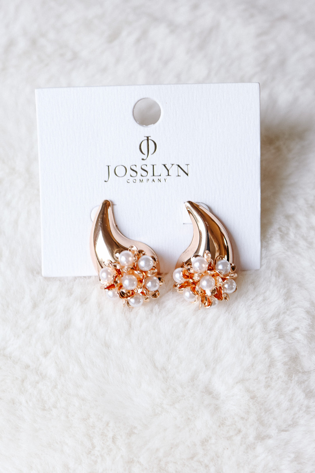 Cluster Floral Pearl Tear Drop Earrings