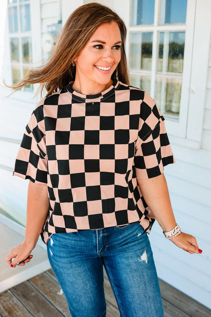 Boyfriend Tee - Checkmate