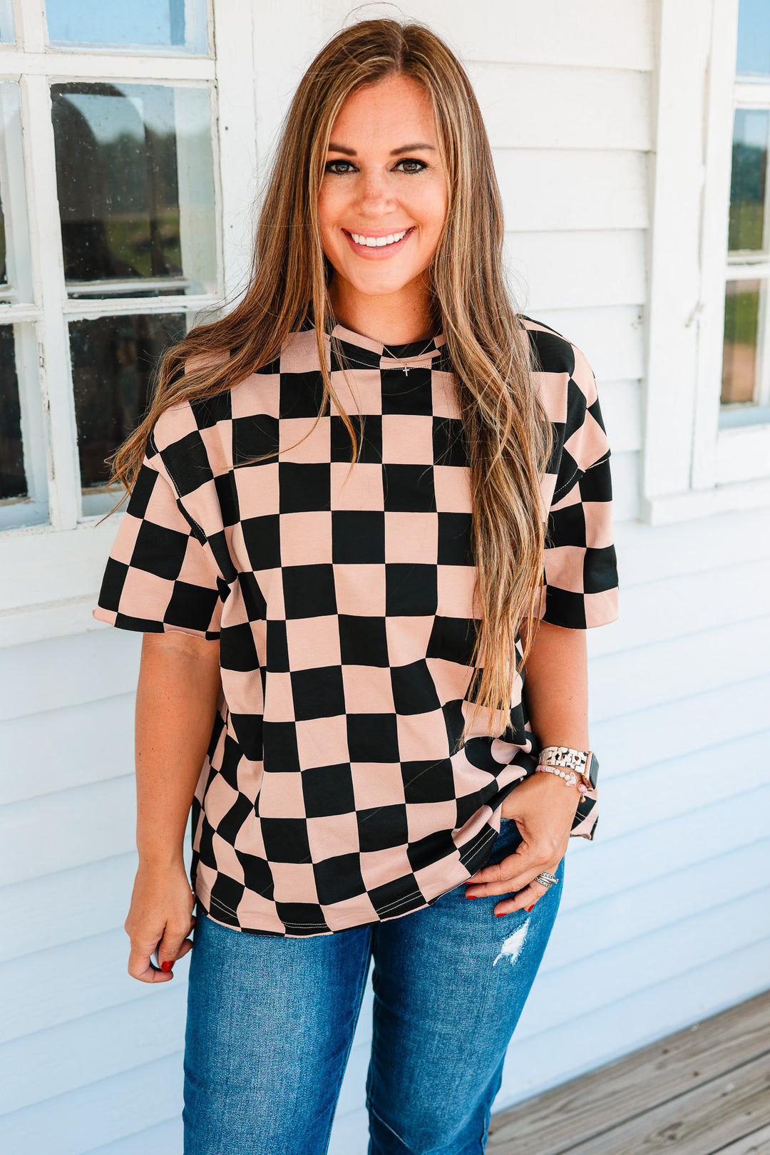 Boyfriend Tee - Checkmate