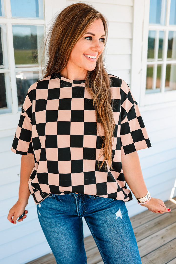 Boyfriend Tee - Checkmate