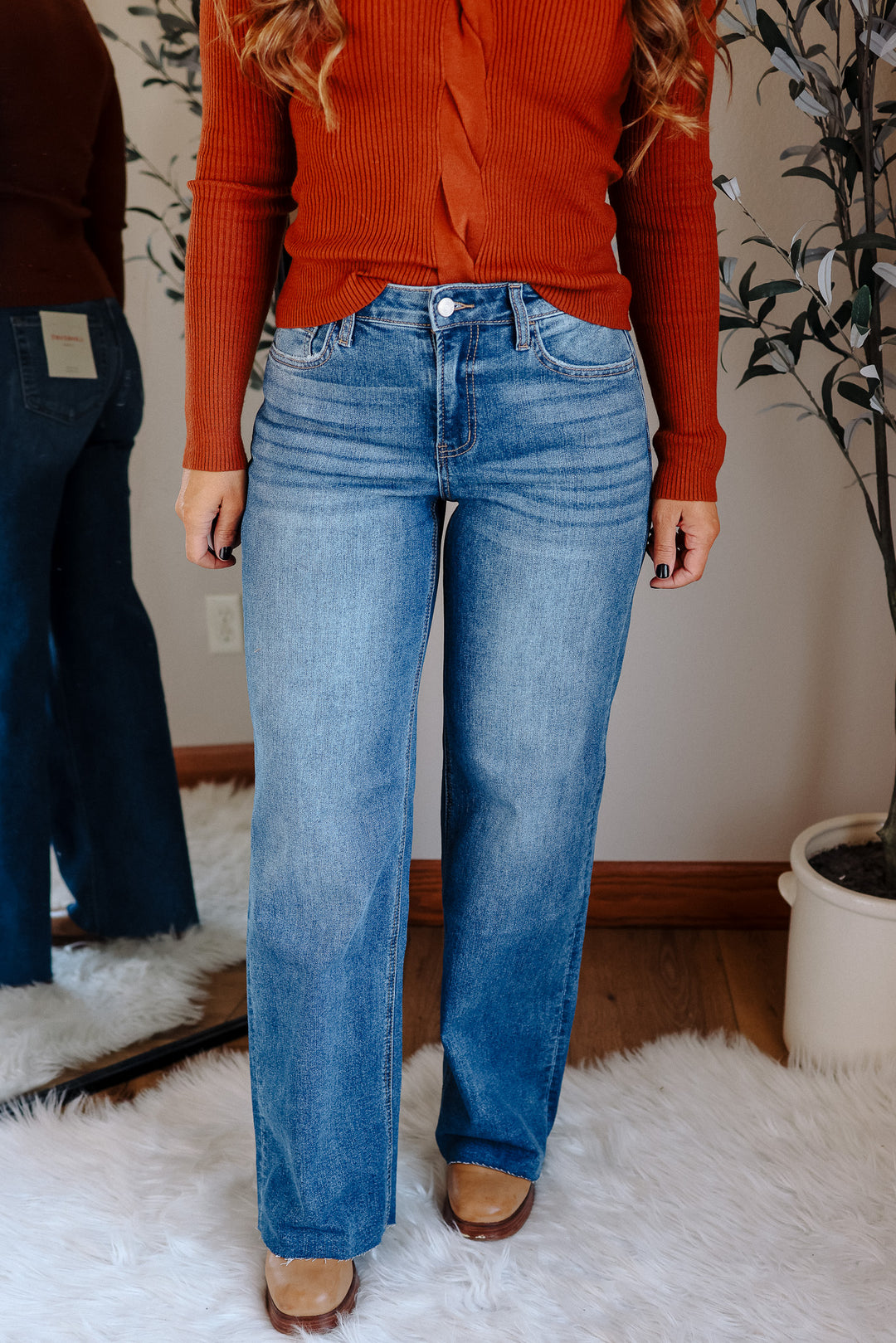 LOVERVET: ROWE RAW HEM WIDE JEANS