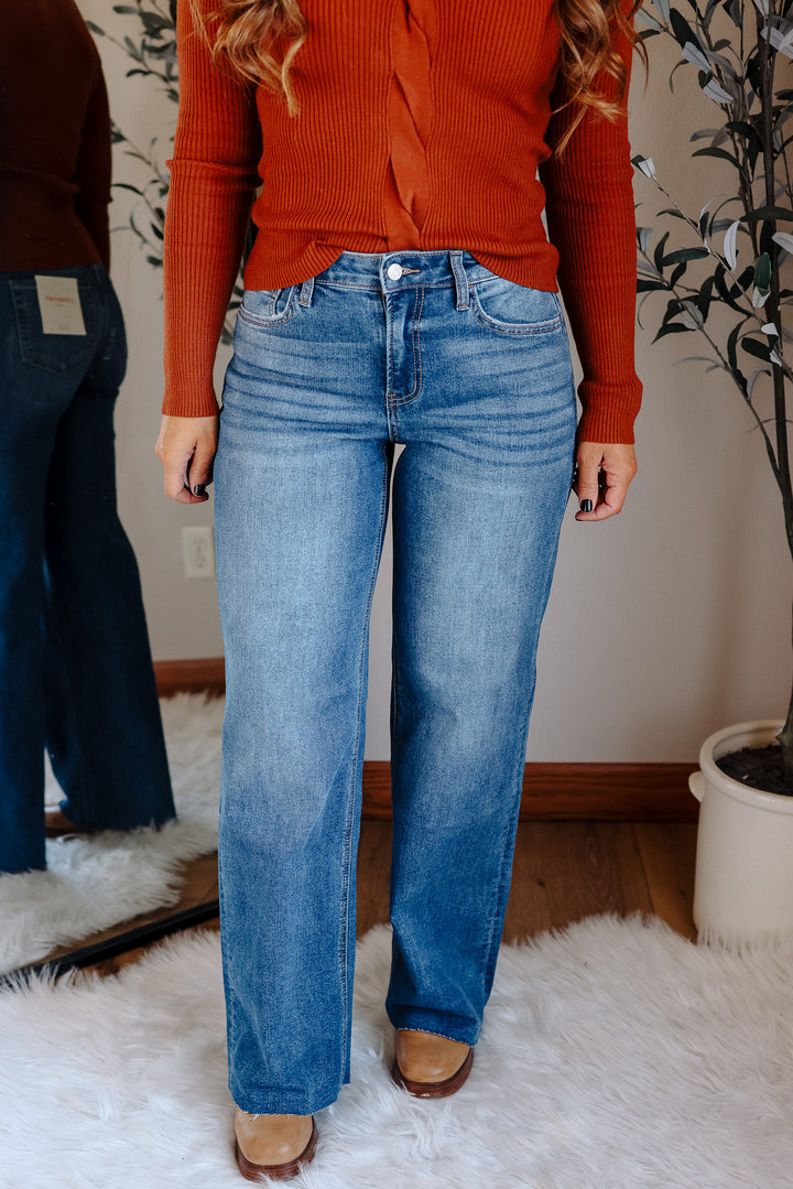 LOVERVET: ROWE RAW HEM WIDE JEANS