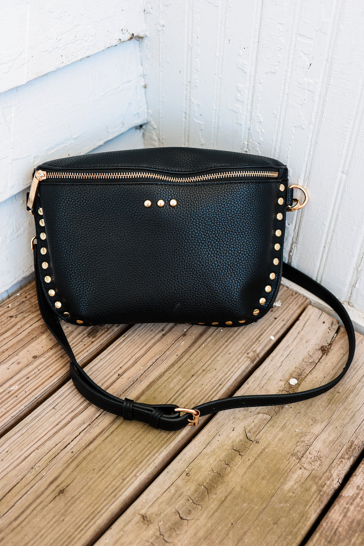 Pebble Sabrina Studded Bum Bag - Black