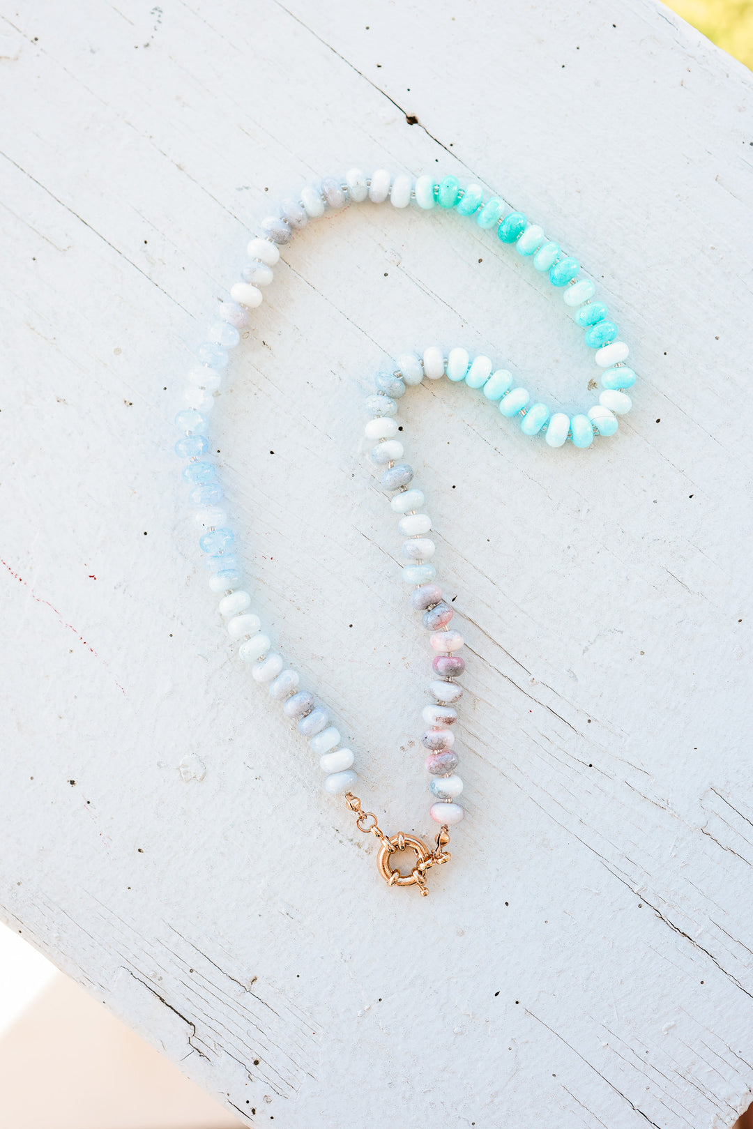 Etta Glass Mixed Necklace - Blue/Grey