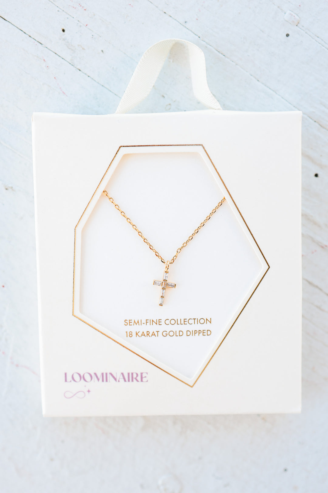 Mini CZ Cross Pendant Necklace