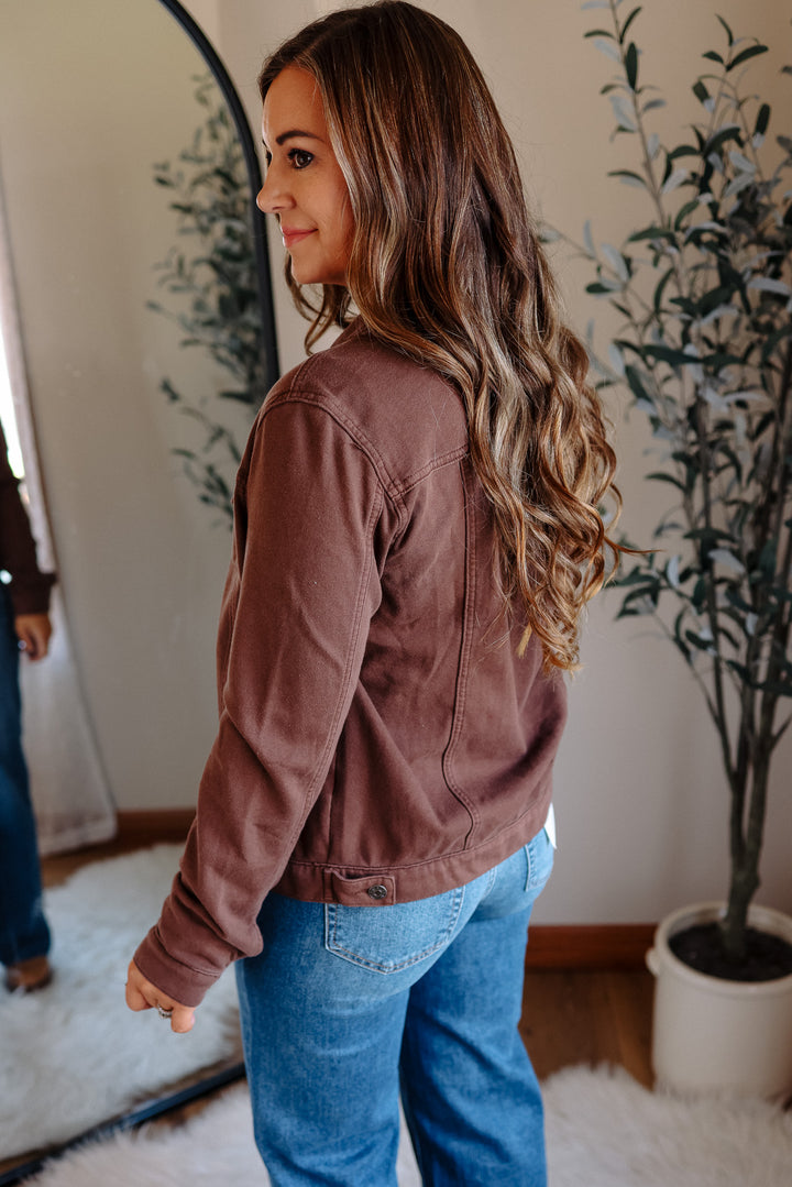 Cassie Cotton Fleece Jacket - Brown