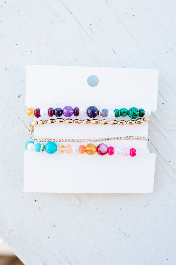Mia Multi Colored Glass Beaded Bracelet