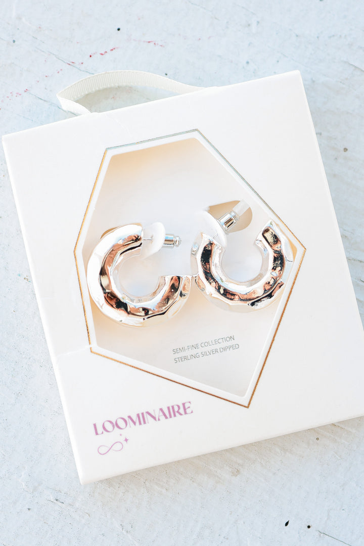 Chunky Silver Hoop Earrings