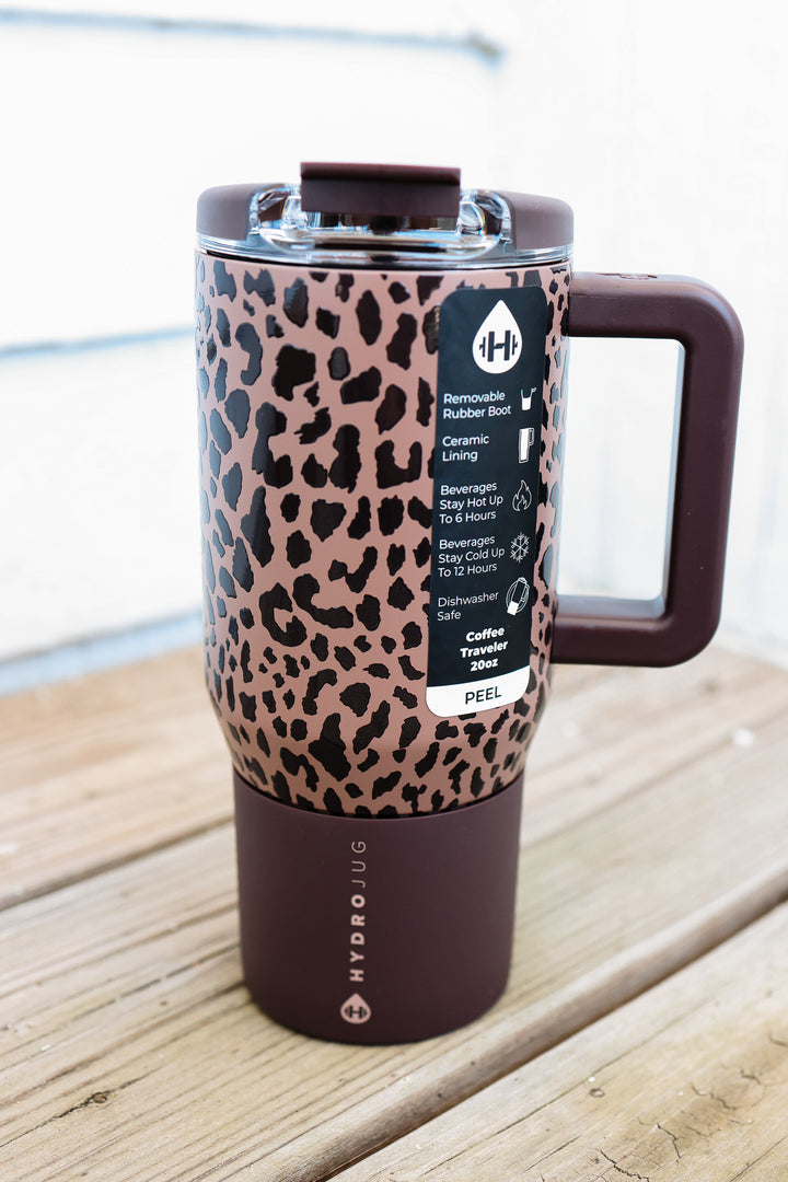 Brown Leopard 20oz Traveler Coffee Mug