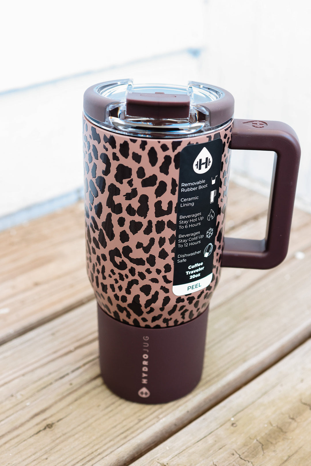 Brown Leopard 20oz Traveler Coffee Mug