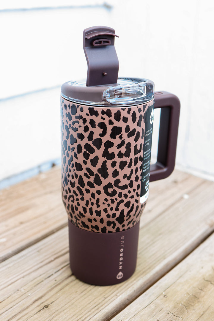 Brown Leopard 20oz Traveler Coffee Mug
