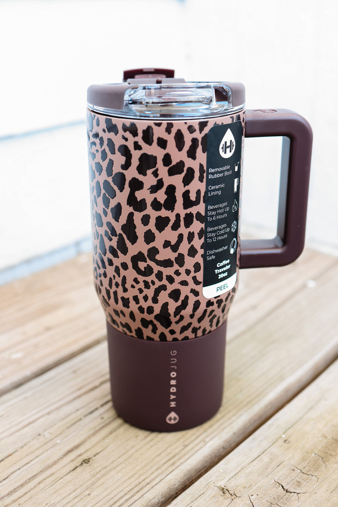 Brown Leopard 20oz Traveler Coffee Mug