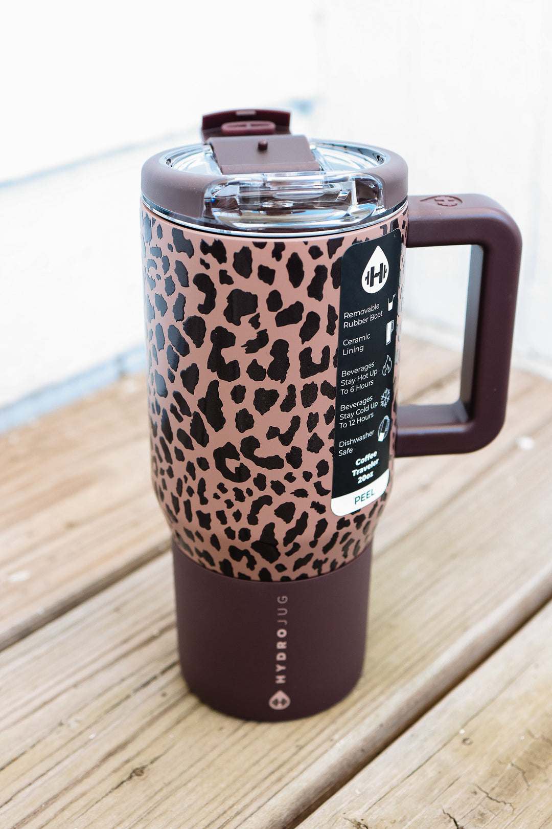 Brown Leopard 20oz Traveler Coffee Mug