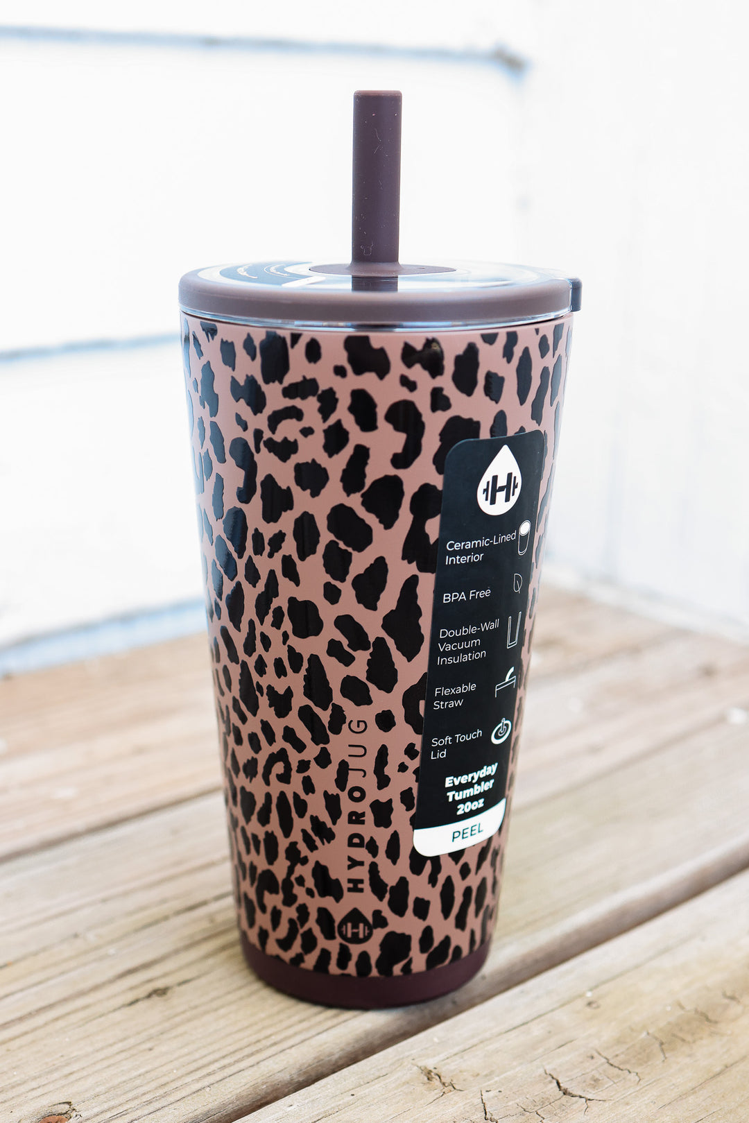 Brown Leopard HydroJug 20oz Everyday Tumbler