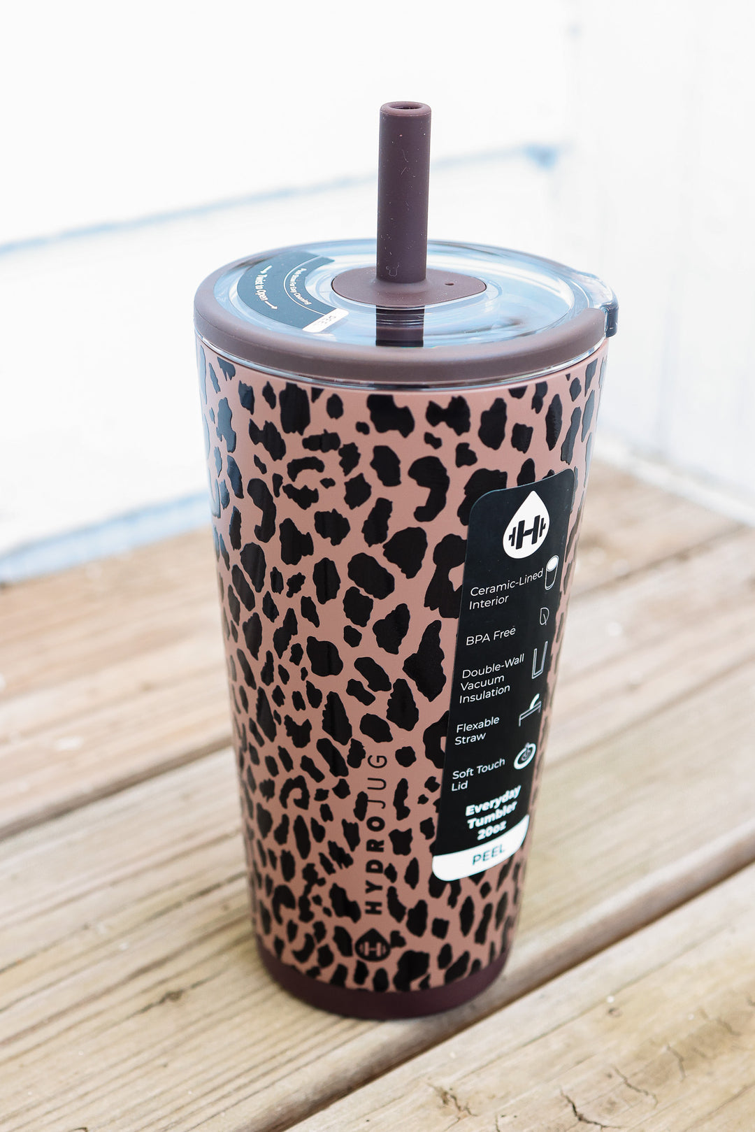 Brown Leopard HydroJug 20oz Everyday Tumbler