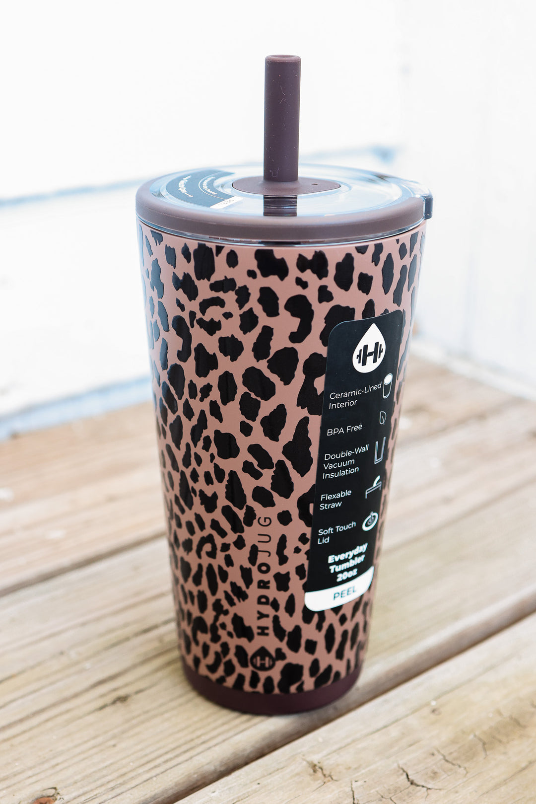 Brown Leopard HydroJug 20oz Everyday Tumbler