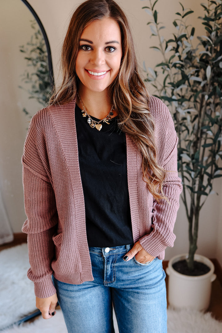 Braylee Cardigan - Red Bean