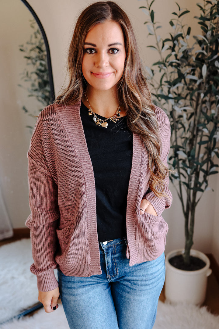 Braylee Cardigan - Red Bean