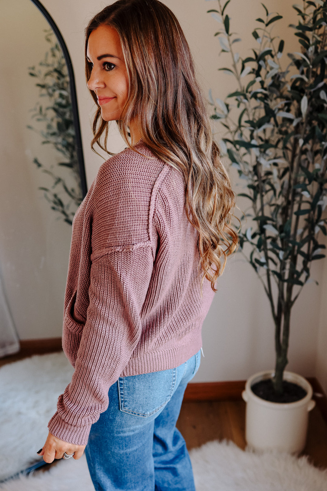 Braylee Cardigan - Red Bean