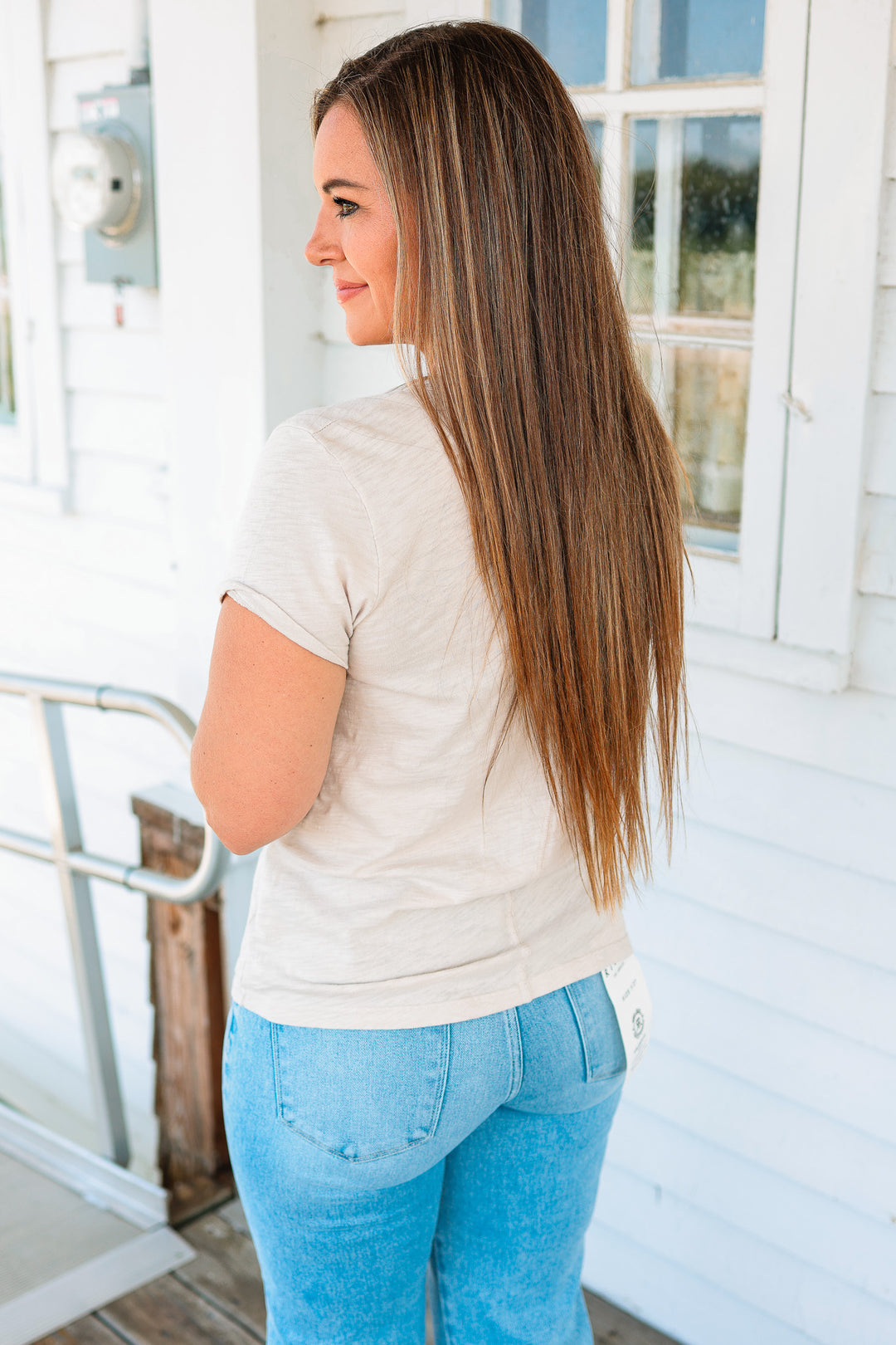 Quinn Cotton Slub Tee - Stone