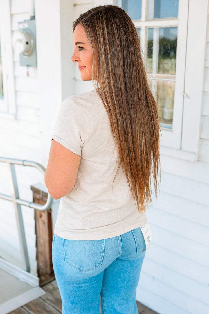 Quinn Cotton Slub Tee - Stone